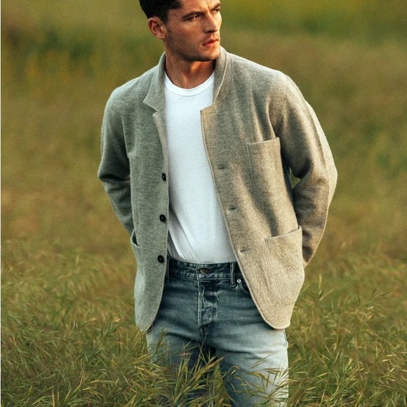 Buck Mason Light Gray Button-Up Sweater - Picture 1 of 9